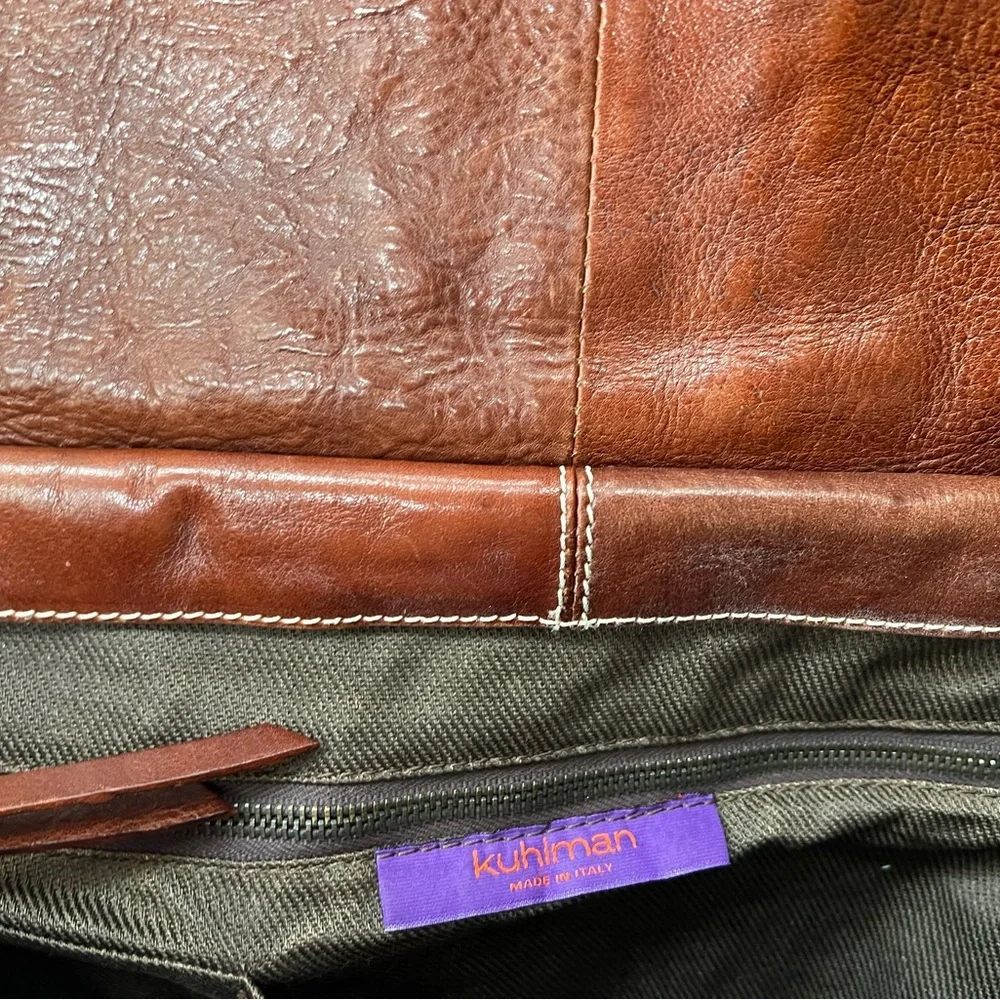 Kuhlman Italian Leather Messenger Crossbody Bag